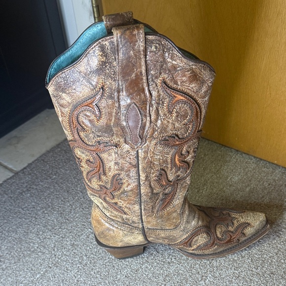 Corral Cognac/Brown Patch Boots C2902 Size 7 - Picture 4 of 9